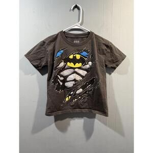 Kids Boys Batman T Shirt Size Medium 8 Gray Batman Print
